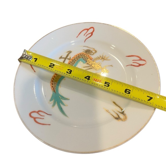 1- Dragon Ware Salad Plate 7” White and Gold Vintage Moriage China - Picture 3 of 3
